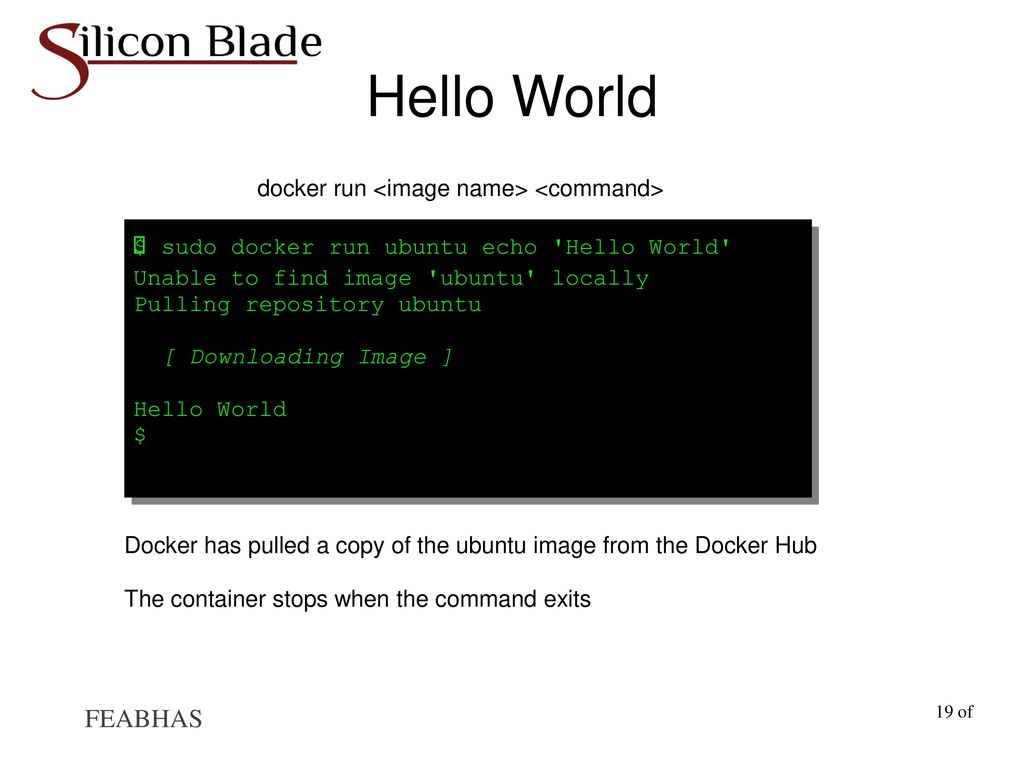 Unable To Find Image Hello World Locally